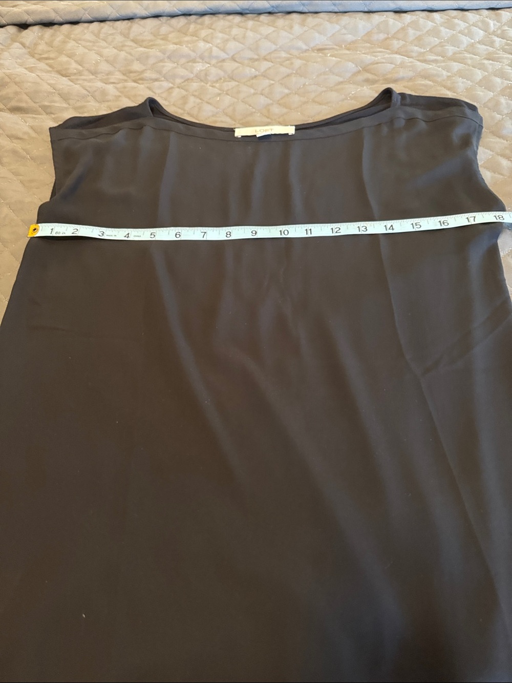 LOFT Black Sleeveless Boatneck Tank Top